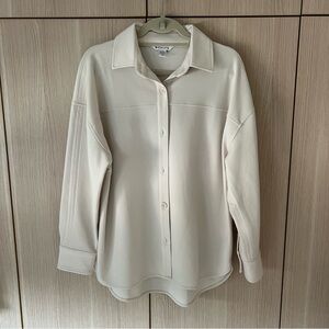 Athleta Cream Button-Up Blouse